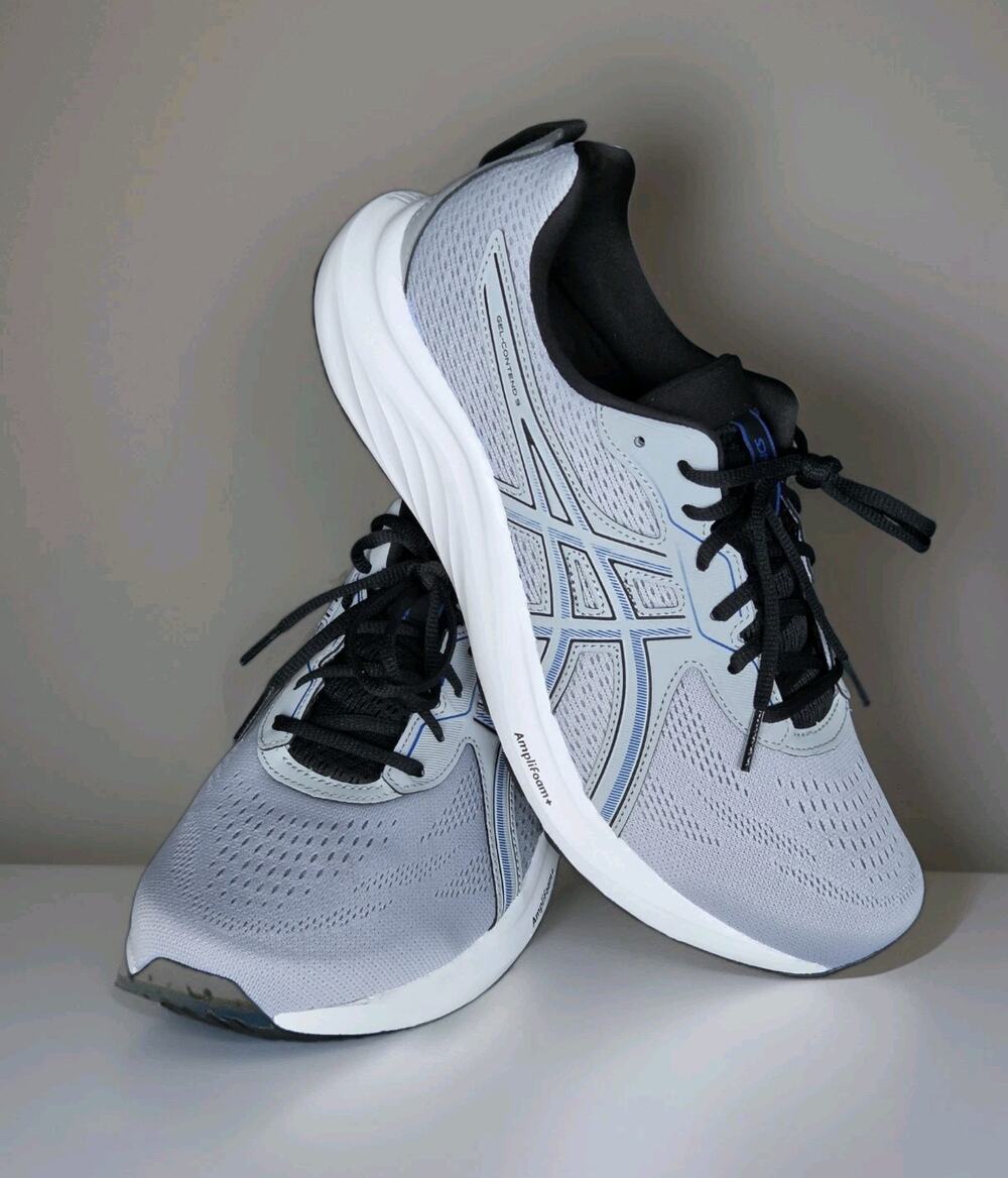 ASICS GEL-Contend 9 Piedmont Grey Black Mens US 11.5 Running Shoes 1011B881-02